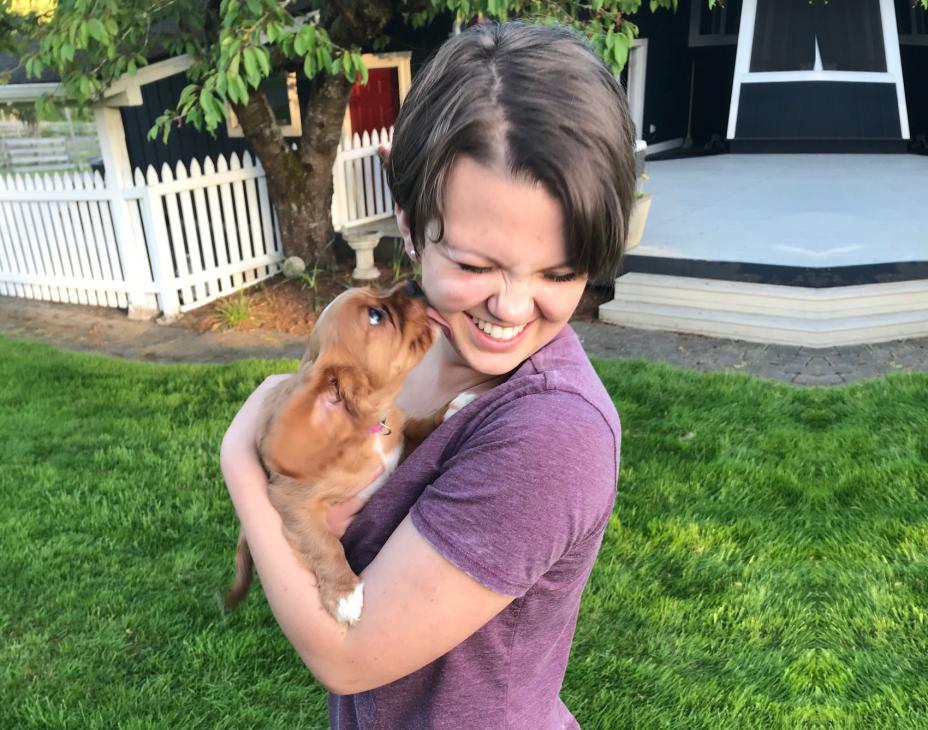 Emma and puppy