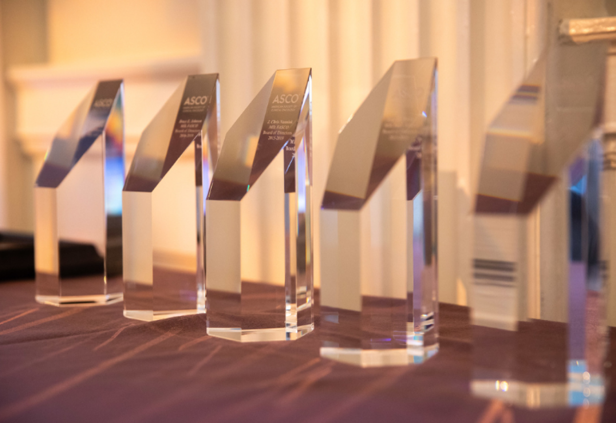 An image of ASCO Special Award plaques