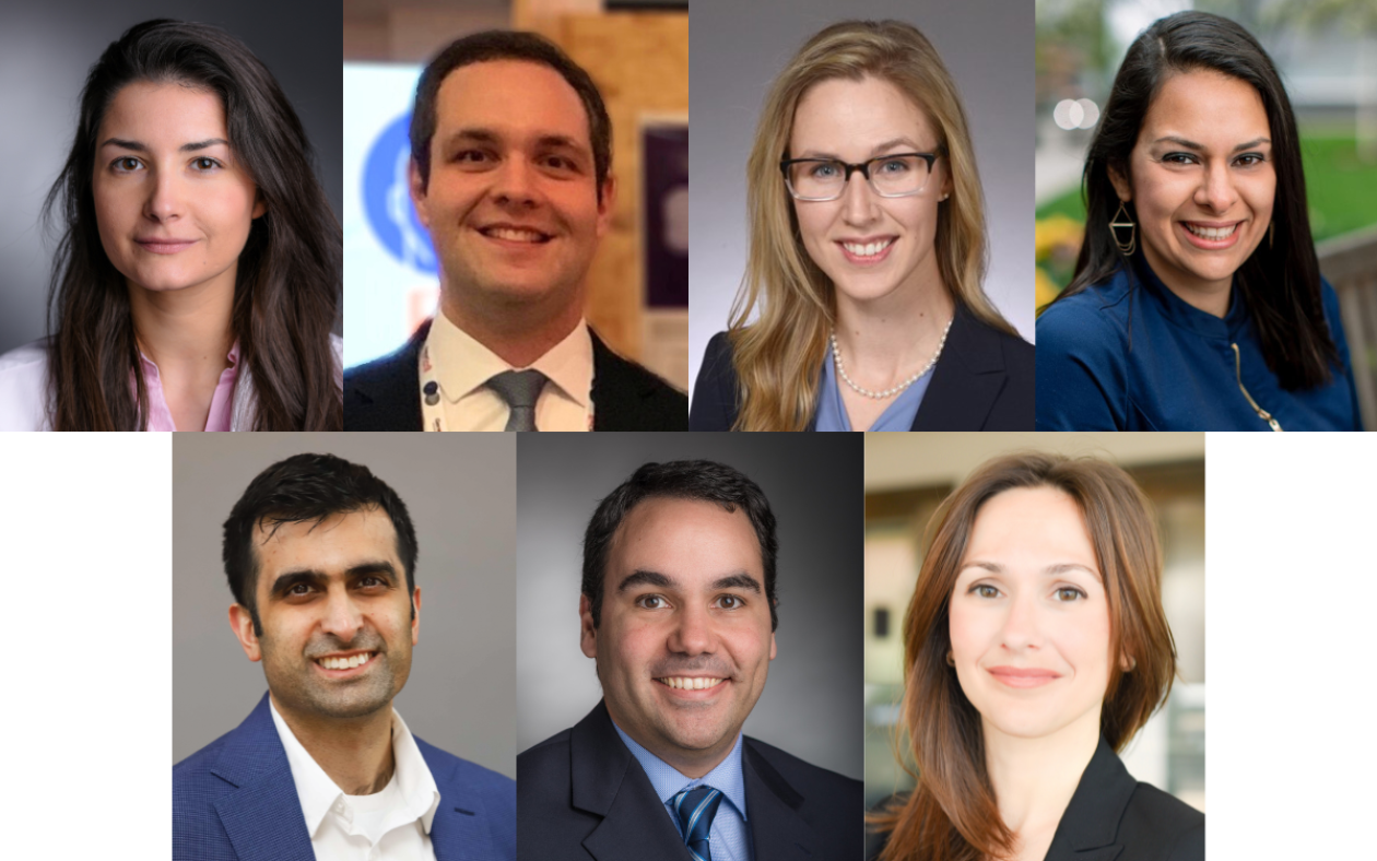 Top-left to bottom-right: Ana Garrido-Castro, MD; Guilherme Nader-Marta, MD; Elizabeth Carstens, MD; Narjust Florez, MD; Riaz Gillani, MD; Jose Pablo Leone, MD; Jaclyn LoPiccolo, MD, PhD