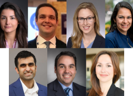 Top-left to bottom-right: Ana Garrido-Castro, MD; Guilherme Nader-Marta, MD; Elizabeth Carstens, MD; Narjust Florez, MD; Riaz Gillani, MD; Jose Pablo Leone, MD; Jaclyn LoPiccolo, MD, PhD